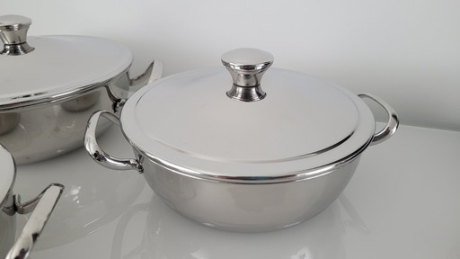 3x Alfra Alessi Rvs Dekselschalen