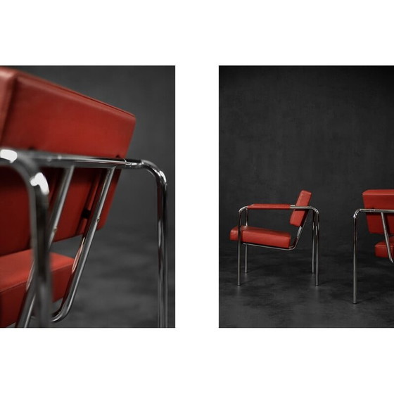 Image 1 of Paar vintage fauteuils Ej 8 in rood leer van Torben Skov voor Erik Jørgensen Møbelfabrik, jaren 1990