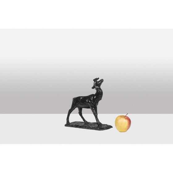 Image 1 of Vintage bronzen sculptuur "Deer Belling" van François Pompon voor Atelier Valsuani, 2006
