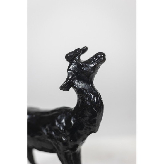Image 1 of Vintage bronzen sculptuur "Deer Belling" van François Pompon voor Atelier Valsuani, 2006