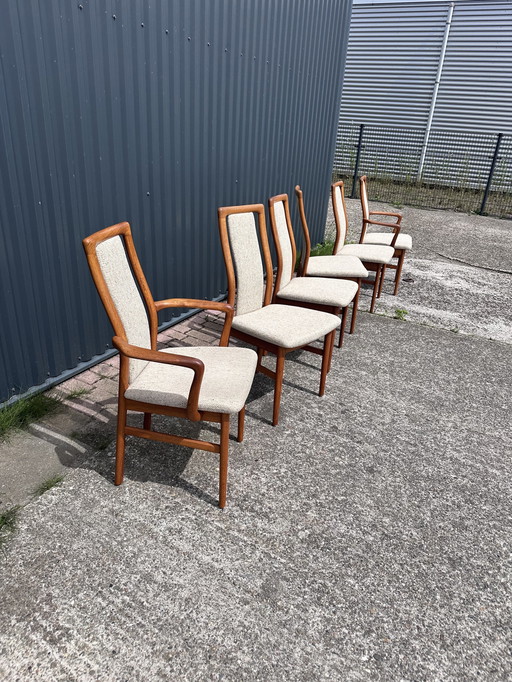 6 x Vintage deense eetkamerstoelen stoelen