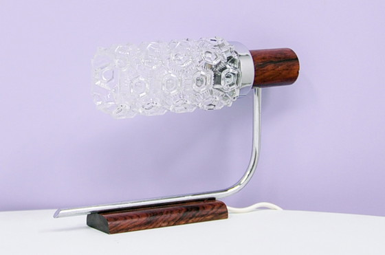 Image 1 of palissander wandlamp glazen kelp