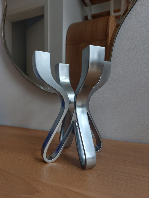 Vintage Karim Rashid Umbra Kaarsenhouder Kaarsenhouder Zilver