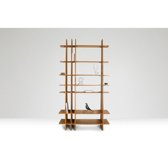 Image 1 of Vintage stellingkast in walnoot Italiaans 1980