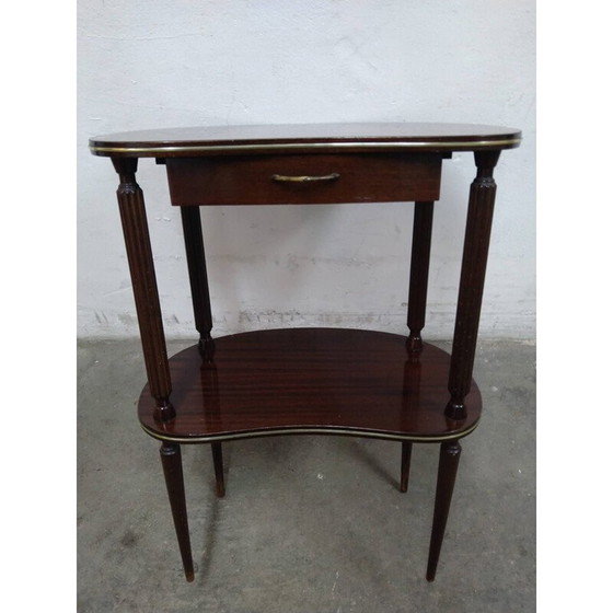 Image 1 of Vintage mahoniehouten bijzettafel met lade