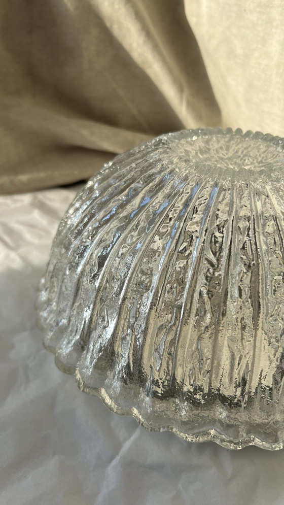 Image 1 of 	 mid century frosted ronde plafond of wand lamp, BEGA glashutte limburg