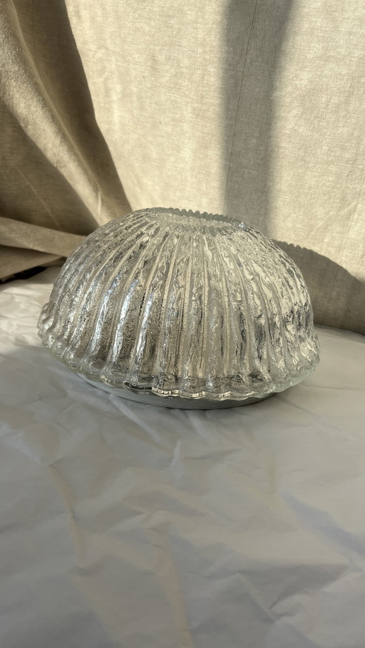 	 mid century frosted ronde plafond of wand lamp, BEGA glashutte limburg