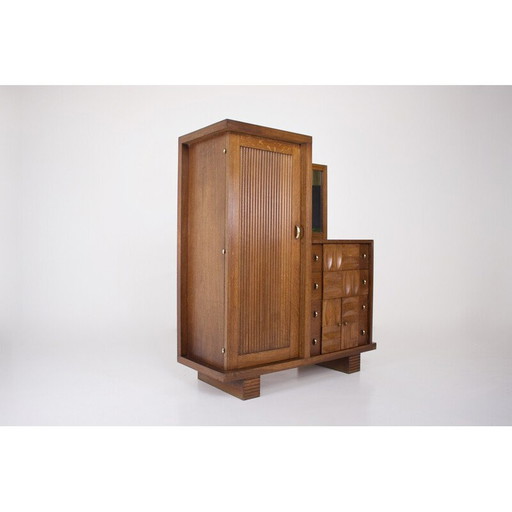 Vintage Art Deco eiken kast, 1930