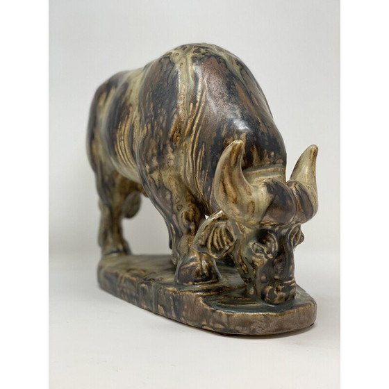 Image 1 of Vintage keramieken koe van Knud Kyhn, 1950