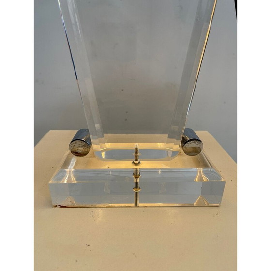 Image 1 of Paar vintage plexiglas tafellampen met kap, Italië 1970