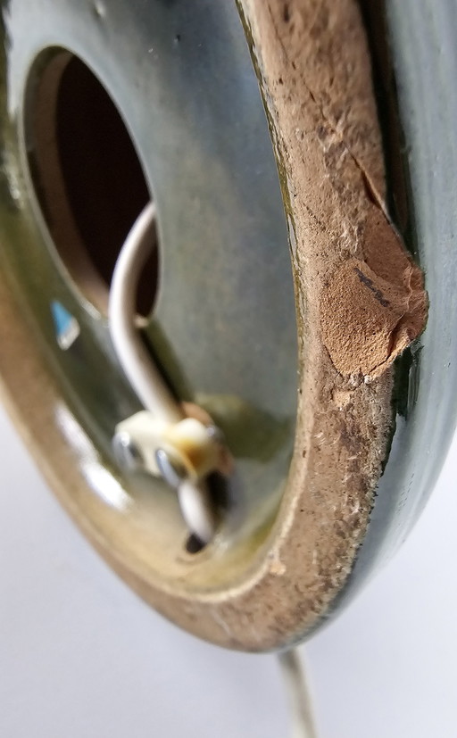 Bitossi voor Bergboms & Co - Aldo Londi - tafellamp - groen/wit - keramiek - 60's