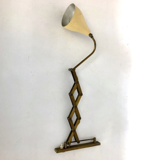 Image 1 of Vintage messing schaar wandlamp, Italië 1950