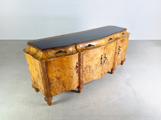 Image 1 of Italiaans dressoir laat barok rococo dressoir Mobili Cantù notenhout 1920 Ii