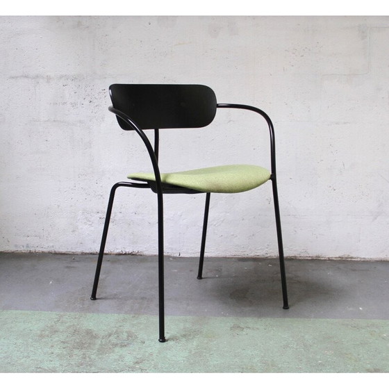 Image 1 of Vintage Pavilion AV4 stoelen in zwart gebeitst metaal en hout van Anderss en Voll voor & Tradition