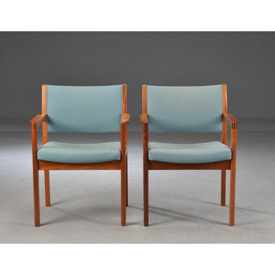 Image 1 of Set van 4 vintage mahoniehouten fauteuils van Christian Hvidt voor Soborg Mobelfabrik, 1970