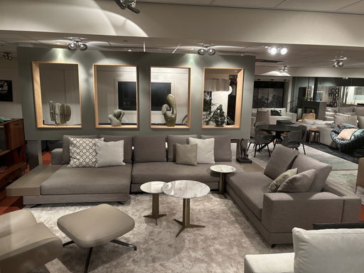 Minotti White modulaire hoekbank 410x280cm in stof Cat. G