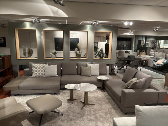 Image 1 of Minotti White modulaire hoekbank 410x280cm in stof Cat. G