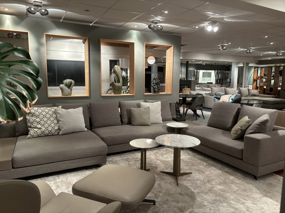 Image 1 of Minotti White modulaire hoekbank 410x280cm in stof Cat. G