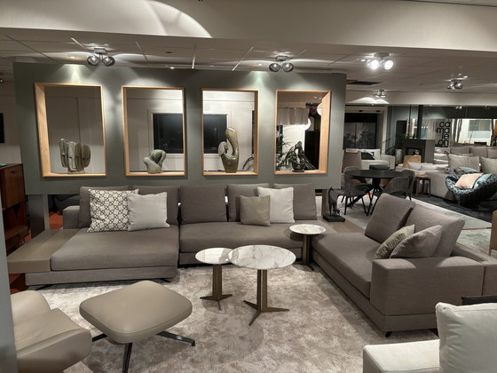 Image 1 of Minotti White modulaire hoekbank 410x280cm in stof Cat. G