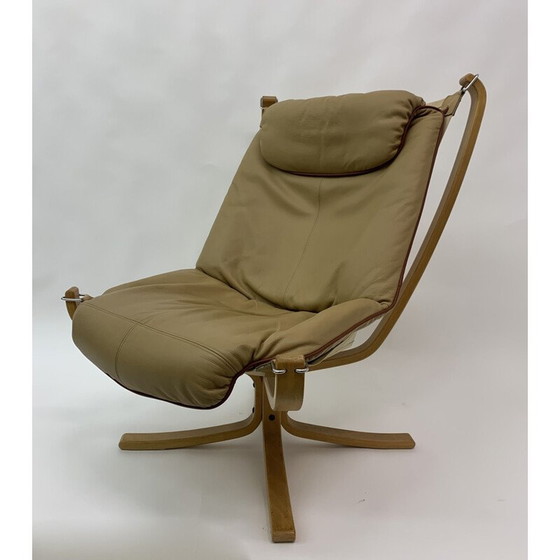 Image 1 of Vintage Falcon leren fauteuil van Sigurd Ressel voor Vatne Møbler, 1970
