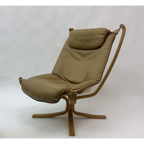 Image 1 of Vintage Falcon leren fauteuil van Sigurd Ressel voor Vatne Møbler, 1970
