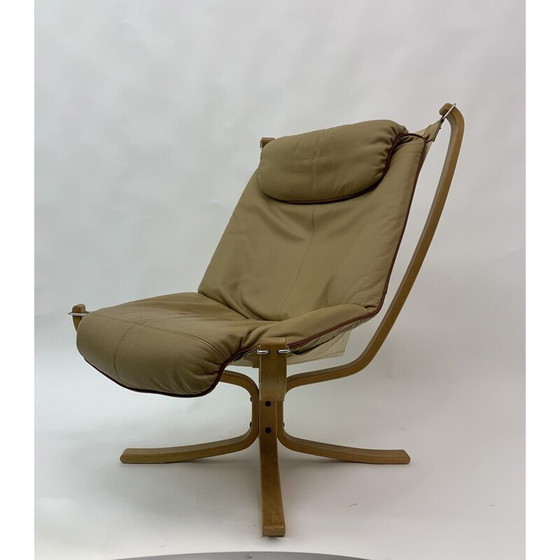 Image 1 of Vintage Falcon leren fauteuil van Sigurd Ressel voor Vatne Møbler, 1970
