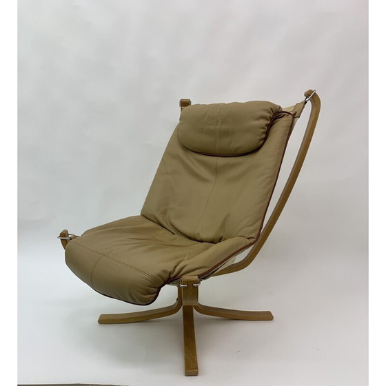 Image 1 of Vintage Falcon leren fauteuil van Sigurd Ressel voor Vatne Møbler, 1970