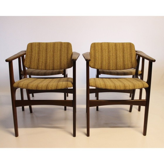 Image 1 of Set van 4 vintage teakhouten fauteuils van Erik Buch, 1960