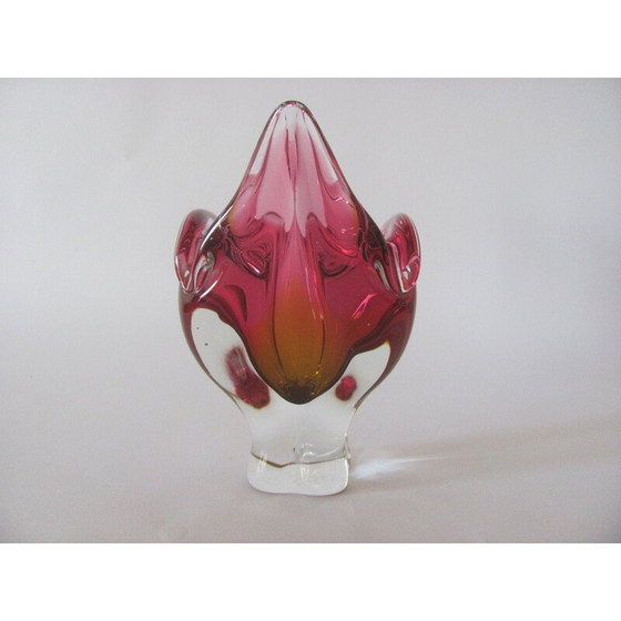 Image 1 of Vintage metalen glazen vaas van J. Hospodka voor Chribska, Tsjecho-Slowakije 1960