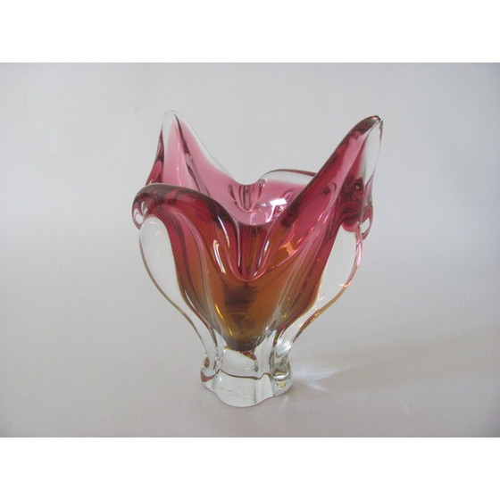 Image 1 of Vintage metalen glazen vaas van J. Hospodka voor Chribska, Tsjecho-Slowakije 1960