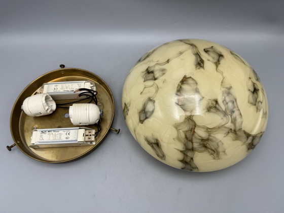 Image 1 of Art Deco Stijl Gemarmerde Plafonnière