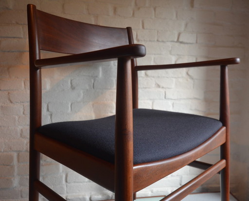 Design teakhouten fauteuil Mid Century