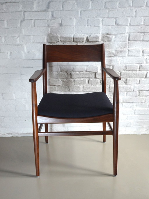 Design teakhouten fauteuil Mid Century