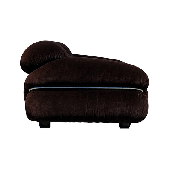 Image 1 of Vintage Space Age Alpaca Fluwelen Lounge Stoel van Gianfranco Frattini voor Cassina, 1972