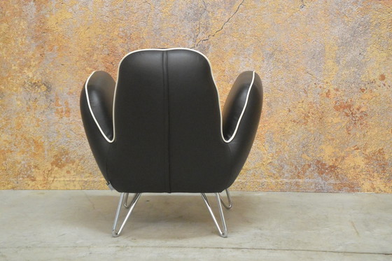 Image 1 of Zwarte Leren Topform Pinto Design Fauteuil