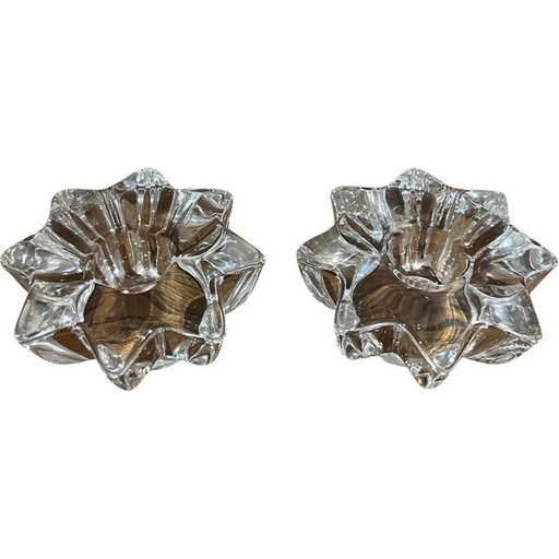 Vintage kristallen ster kandelaars van Pierre D'Avesn, 1950