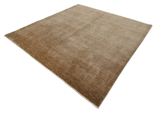 Modern Gabbeh Weefgetouw Eenkleurig Handgeknoopt Tapijt 251 X 245 Cm Nieuw Tapijt