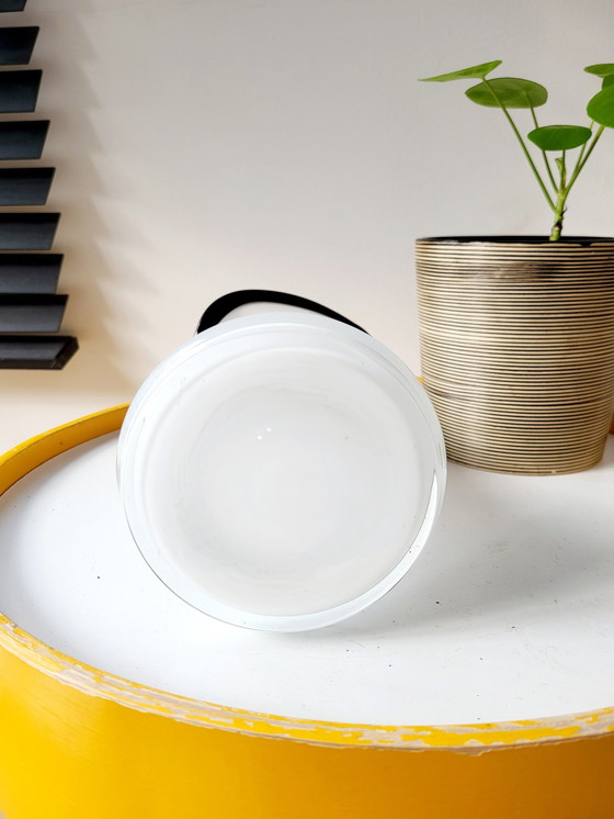 Image 1 of Murano Vintage Vaas, Mid Century, Zwart En Wit, Abstract Model, Italy