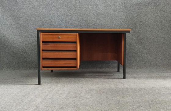 Image 1 of Leuwico Bureau Mid Century Design Tafel Bureau Schrijftafel 60s Vintage Teakhout