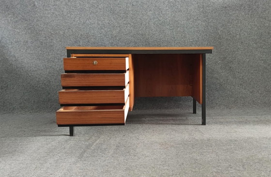 Image 1 of Leuwico Bureau Mid Century Design Tafel Bureau Schrijftafel 60s Vintage Teakhout