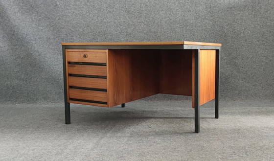 Image 1 of Leuwico Bureau Mid Century Design Tafel Bureau Schrijftafel 60s Vintage Teakhout