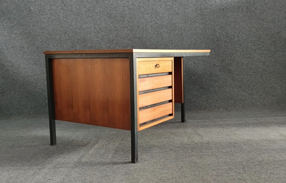 Image 1 of Leuwico Bureau Mid Century Design Tafel Bureau Schrijftafel 60s Vintage Teakhout