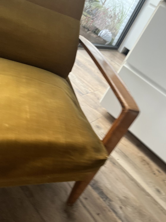 Image 1 of Fauteuil met verstelbare functie, jaren 60, okergeel, lichtgroen