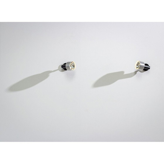 Image 1 of Paar vintage cilindrische wandlampen van metaal en aluminium, 1970