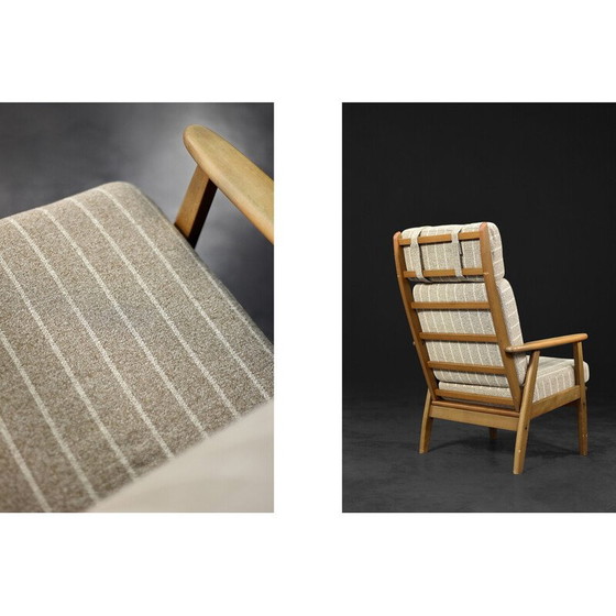 Image 1 of Vintage Deense houten en stoffen fauteuil van Durup Polstermøbelfabrik, 1970