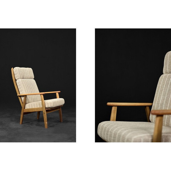 Image 1 of Vintage Deense houten en stoffen fauteuil van Durup Polstermøbelfabrik, 1970