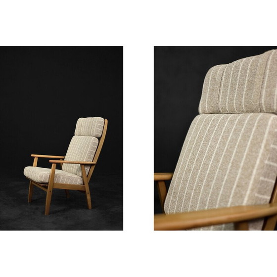 Image 1 of Vintage Deense houten en stoffen fauteuil van Durup Polstermøbelfabrik, 1970