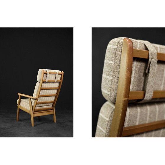 Image 1 of Vintage Deense houten en stoffen fauteuil van Durup Polstermøbelfabrik, 1970