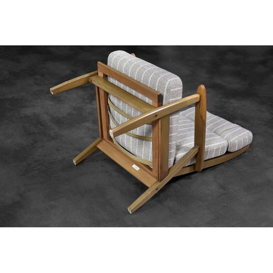 Image 1 of Vintage Deense houten en stoffen fauteuil van Durup Polstermøbelfabrik, 1970