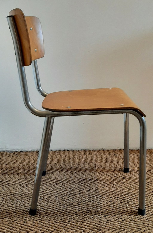 3x Vintage Industriële Stoelen